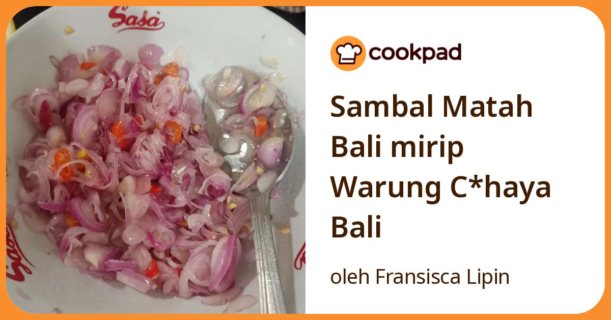 Sambal Matah Bali mirip Warung C*haya Bali