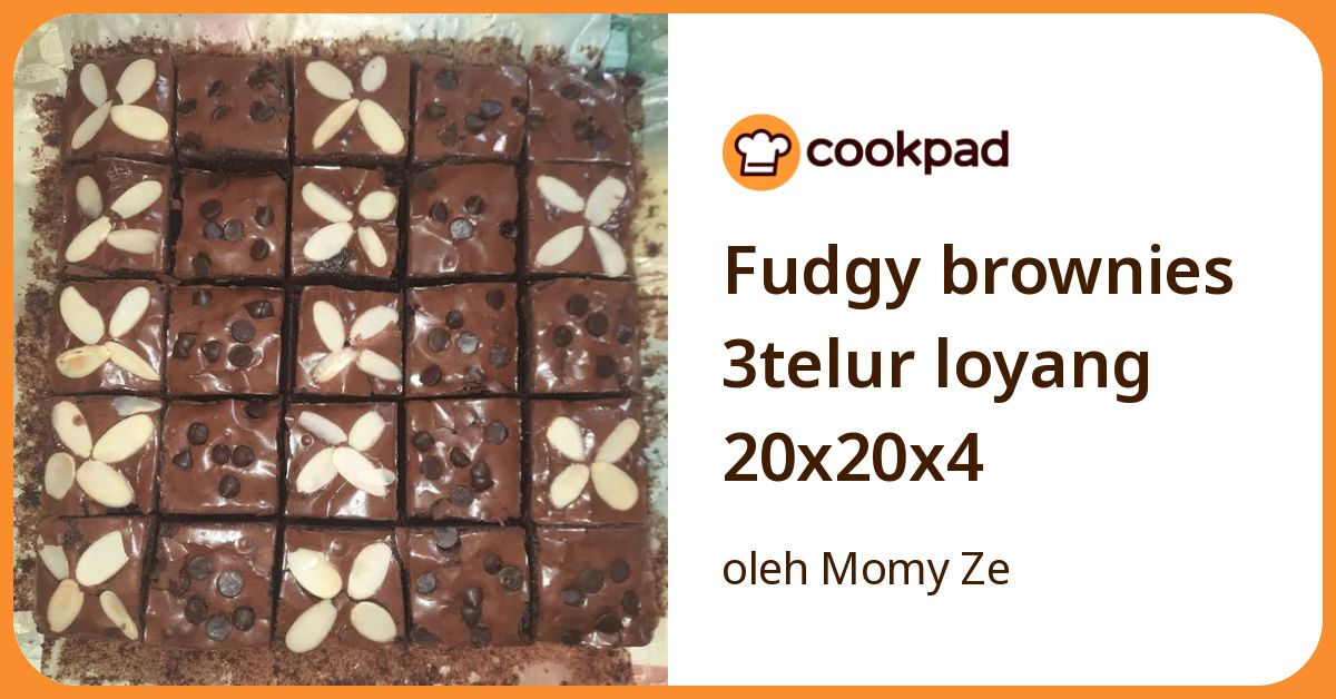 Fudgy brownies 3telur loyang 20x20x4