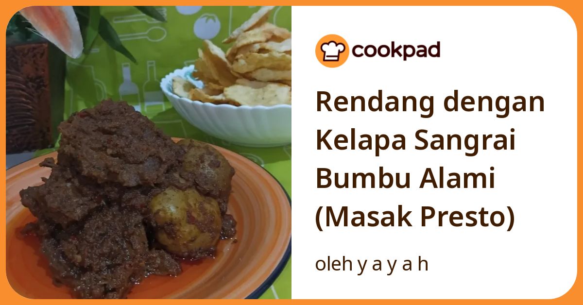 Rendang dengan Kelapa Sangrai Bumbu Alami (Masak Presto)