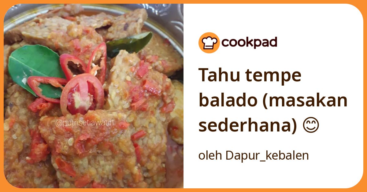 Tahu tempe balado (masakan sederhana) 😊