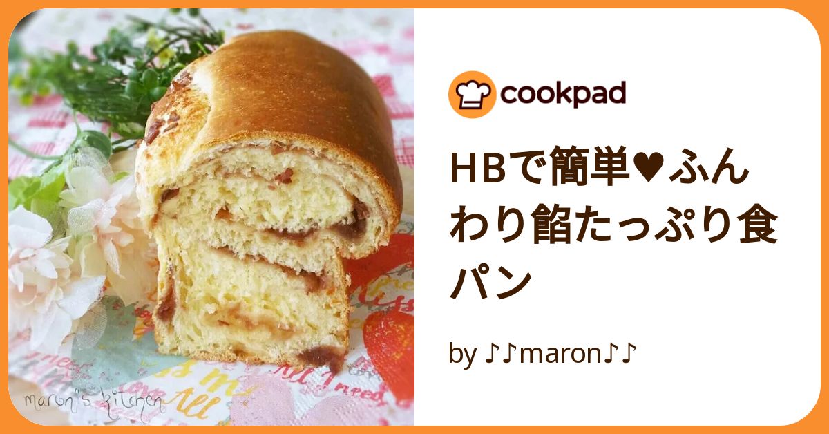 料理　レシピ　京料理　パン　手抜き Hbで簡単♥ふんわり餡たっぷり食パン by ♪♪maron
