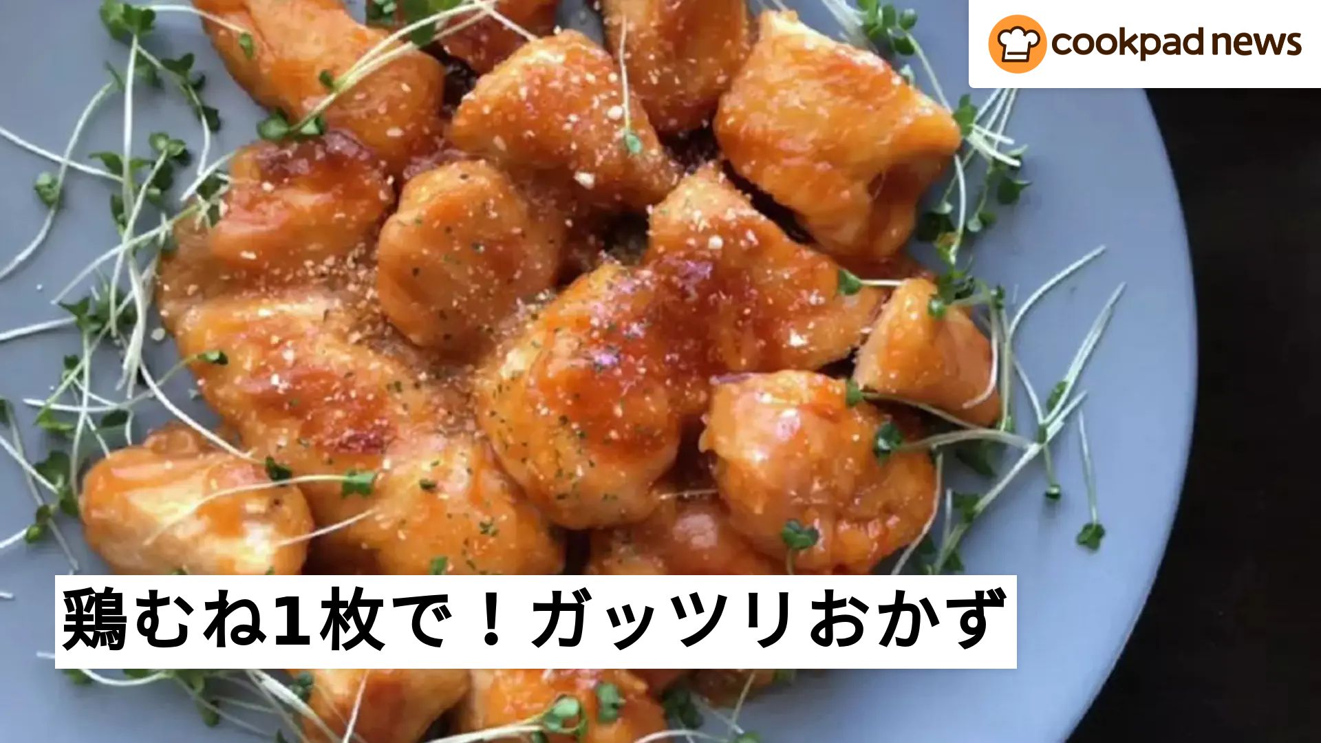 材料2品以内で◎ご飯がすすむ「鶏むね1枚」のがっつり味の肉おかず